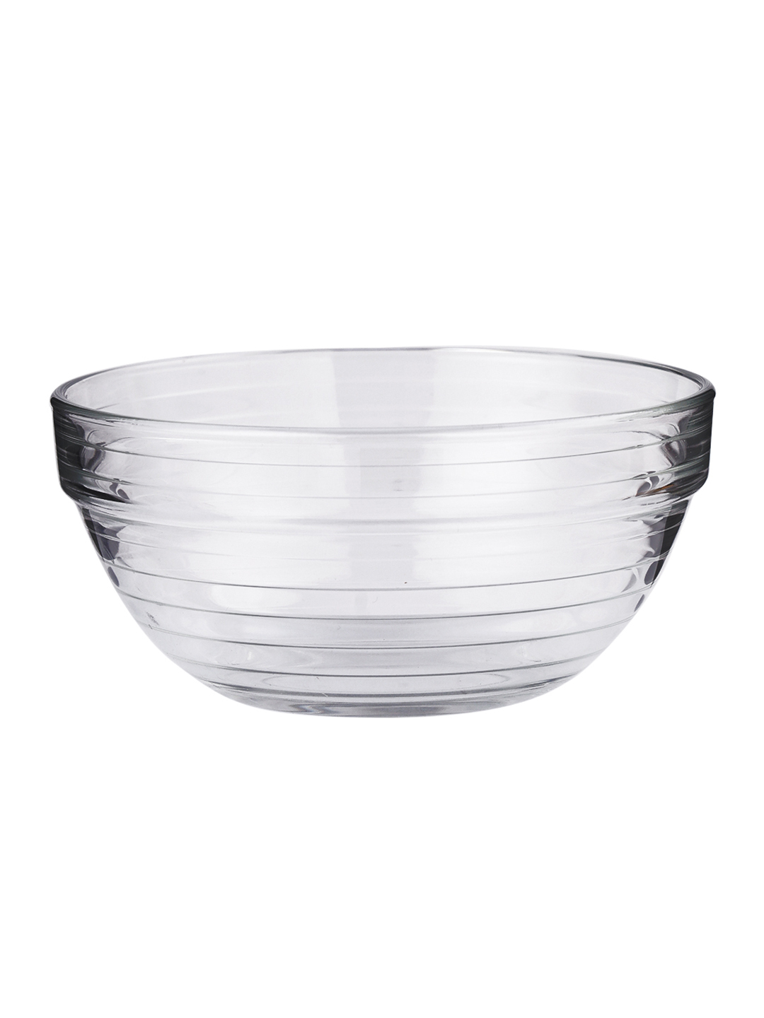 Uniglass Stackable SaladCurryDessertServing Glass Bowls Set (Transparent 370ml)  Set of 6