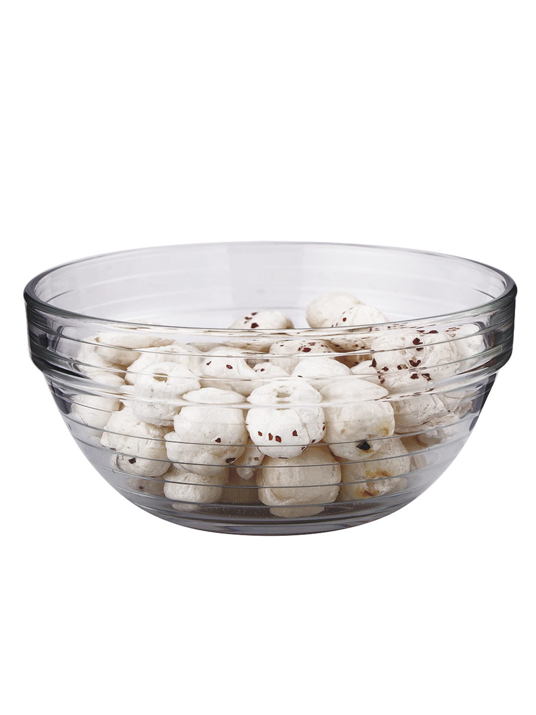 Uniglass Stackable SaladCurryDessertServing Glass Bowls Set (Transparent 370ml)  Set of 6