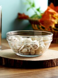 Uniglass Stackable SaladCurryDessertServing Glass Bowls Set (Transparent 370ml)  Set of 6