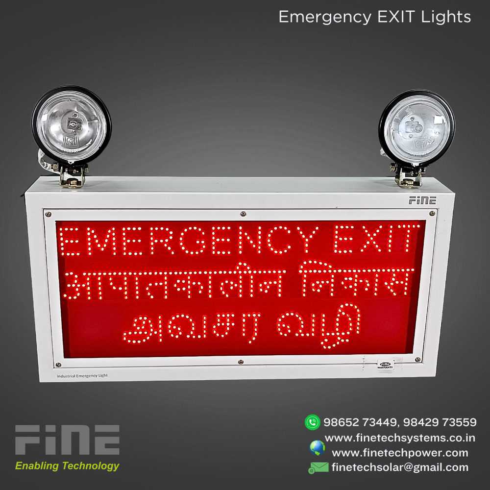Industrial Emergency Exit Light With Led Sign Halogen Doom-Iel-E3-Eeanav - Charging Time: 4 Hours
