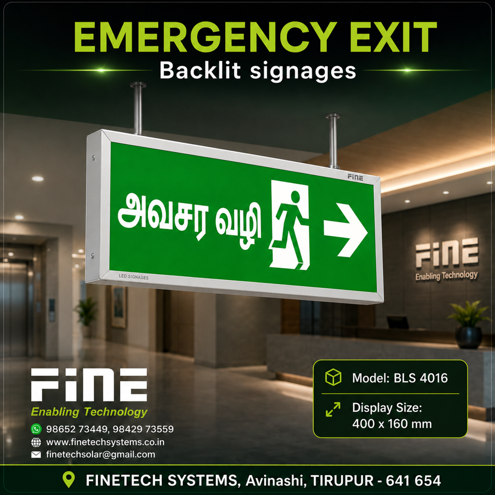 Fine Back Light Sign 4016 With Battery Backup