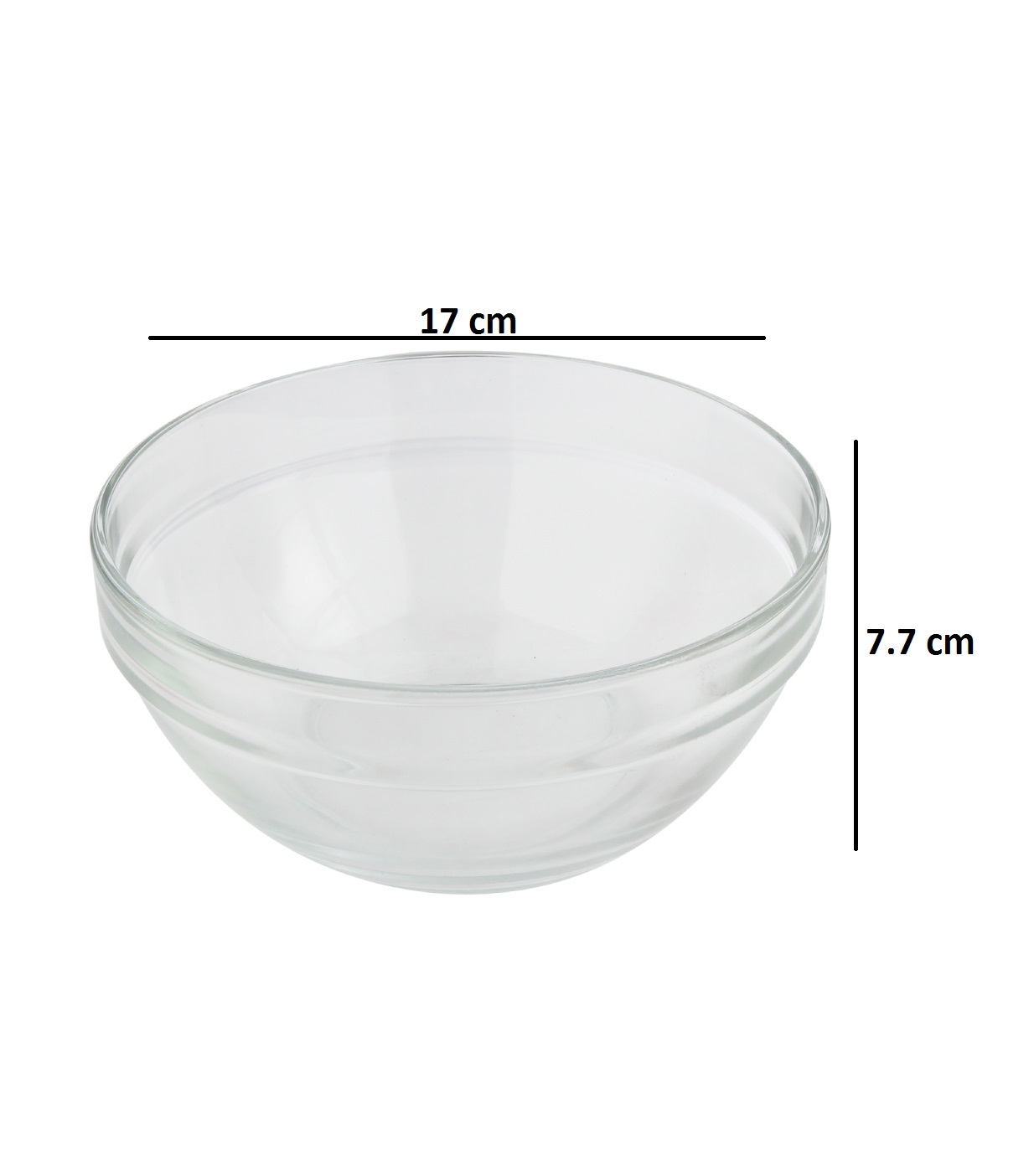 Uniglass Stackable ServingMixing Glass Bowls Set (Transparent 580ml) Set of 3
