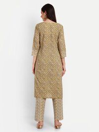 Yellow Kurti Pant Set with Dupatta