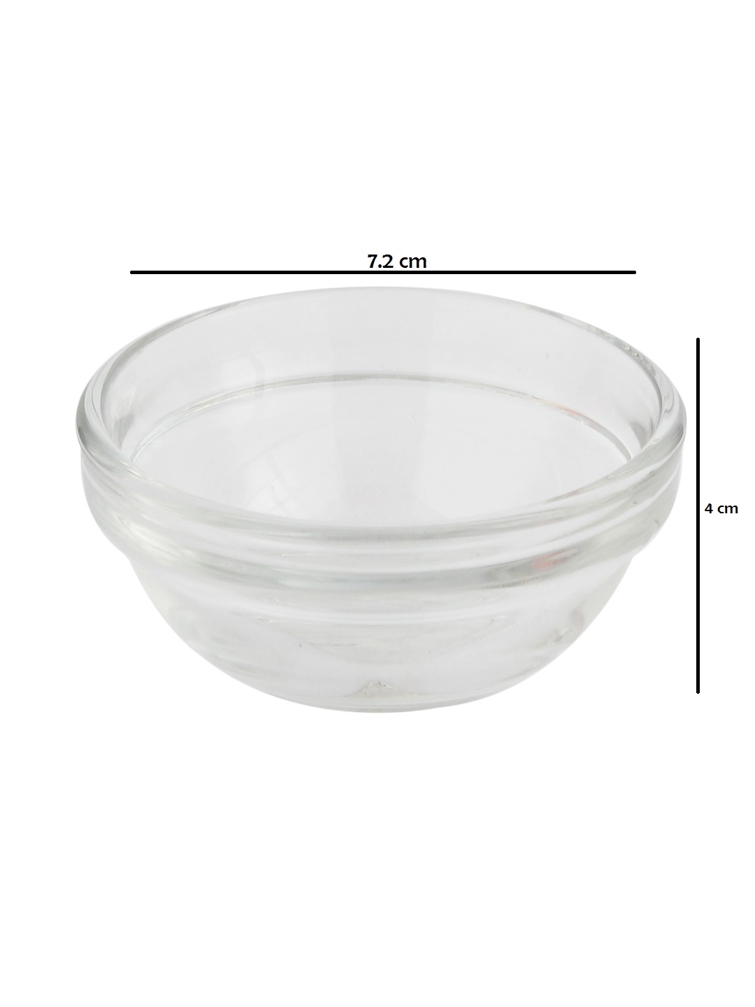 Uniglass Stackable Chutney Glass Bowls Set 75ml Set of 6 Transparent