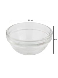 Uniglass Stackable Chutney Glass Bowls Set 75ml Set of 6 Transparent