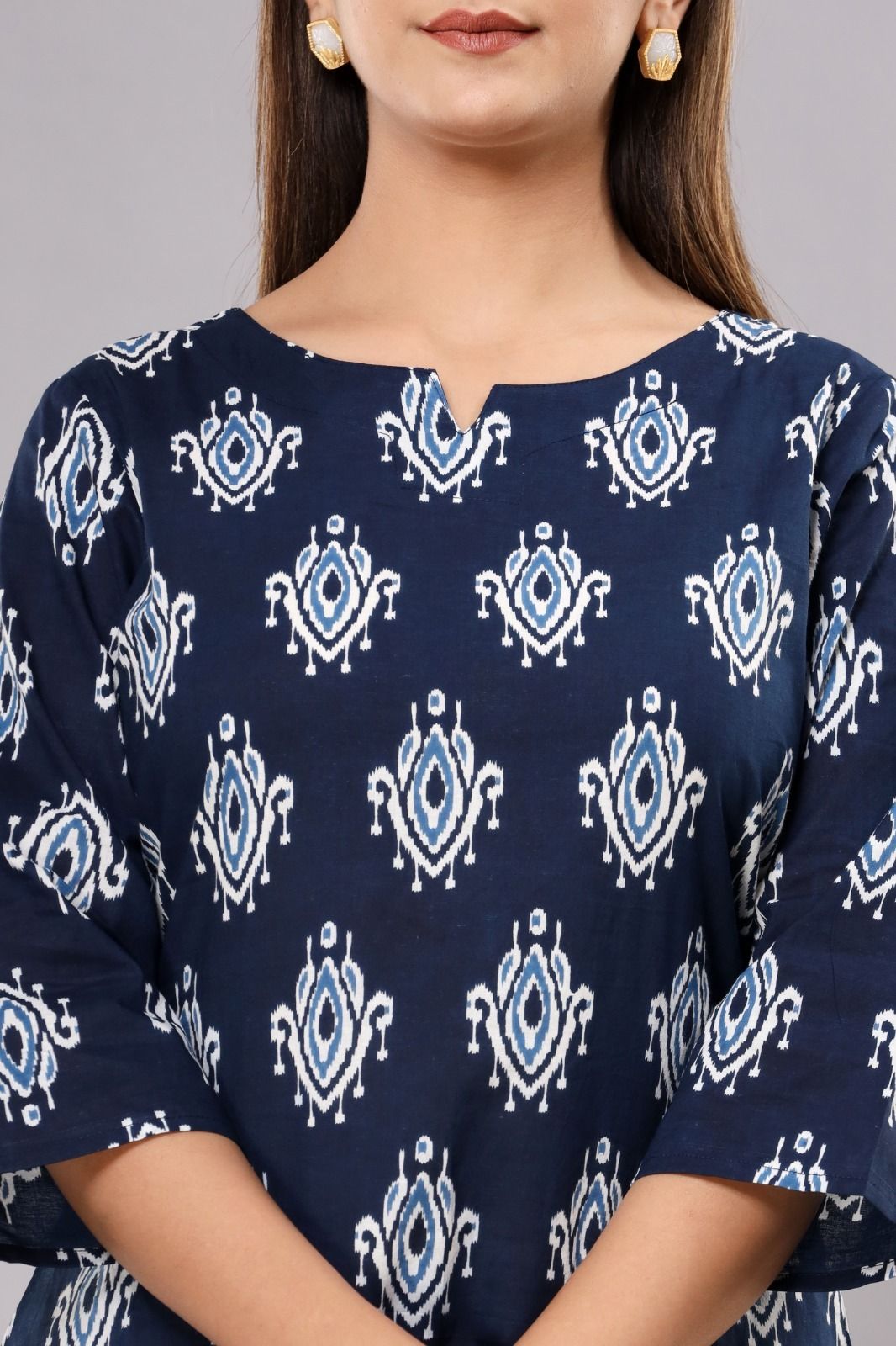 Blue Cotton Printed Nightsuit