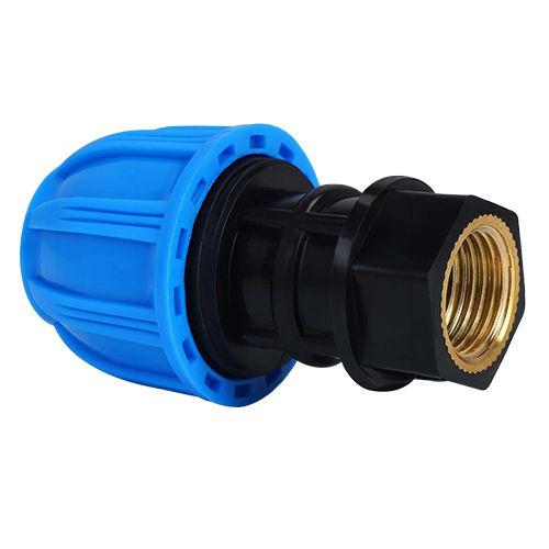 Blue And Black Mdpe Compression Fitting With Fta Brass