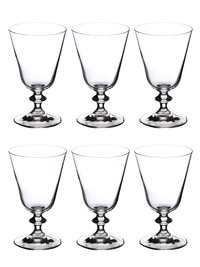 bohemia crystal Bella Engraved Red Wine Glass Set 350ml Set of 6 Dark Blue