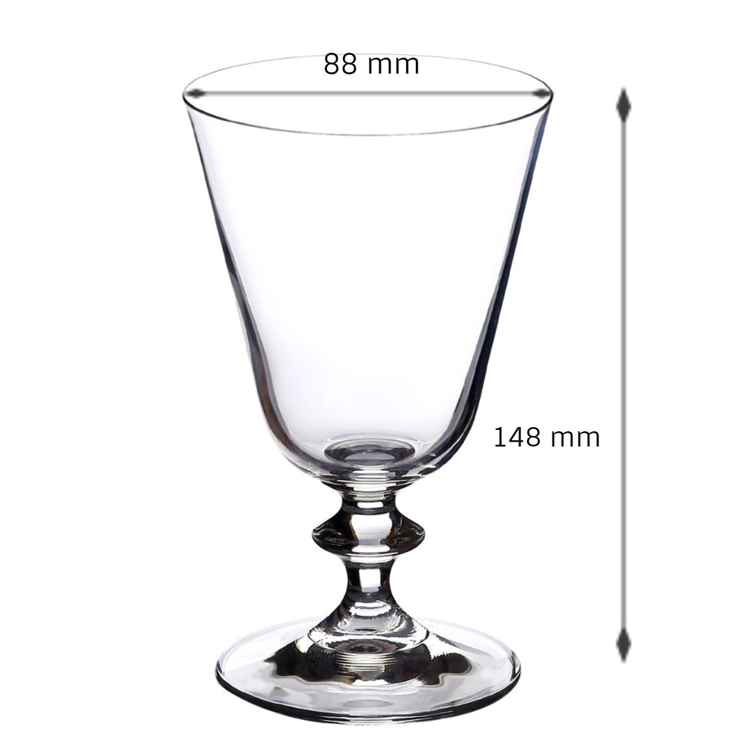bohemia crystal Bella Engraved Red Wine Glass Set 350ml Set of 6 Dark Blue