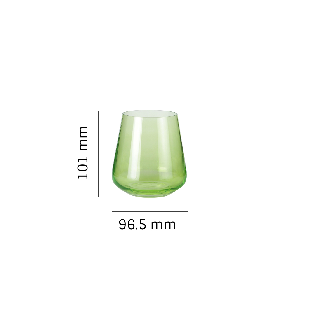 Whiskey Glass 400 ML Set of 6 Pcs Full Green  Bohemia Crystal Siesta