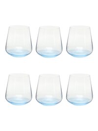 Whiskey Glass 400 ML Set of 6 Pcs Blue Base  Bohemia Crystal Siesta