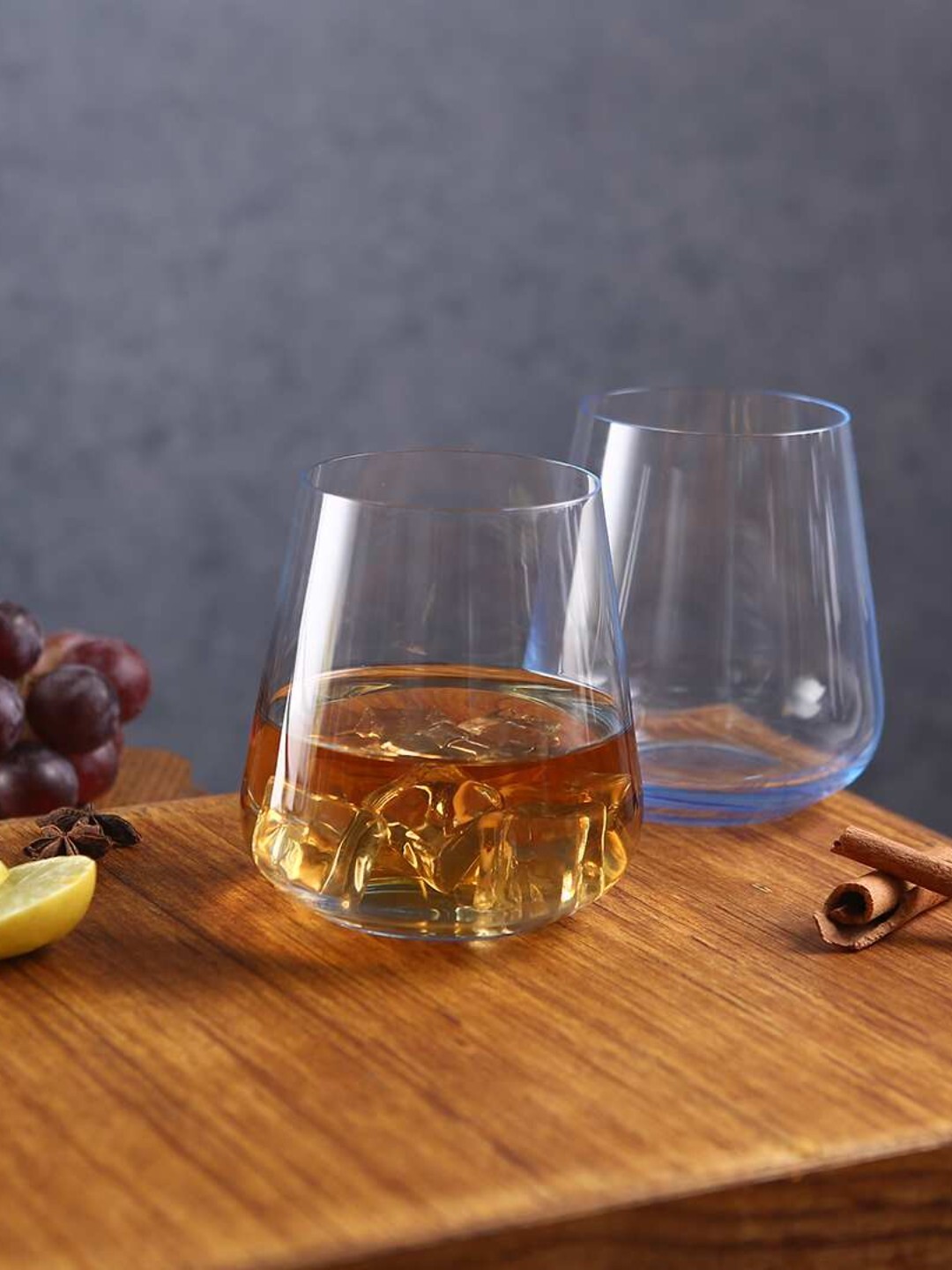 Whiskey Glass 400 ML Set of 6 Pcs Blue Base  Bohemia Crystal Siesta