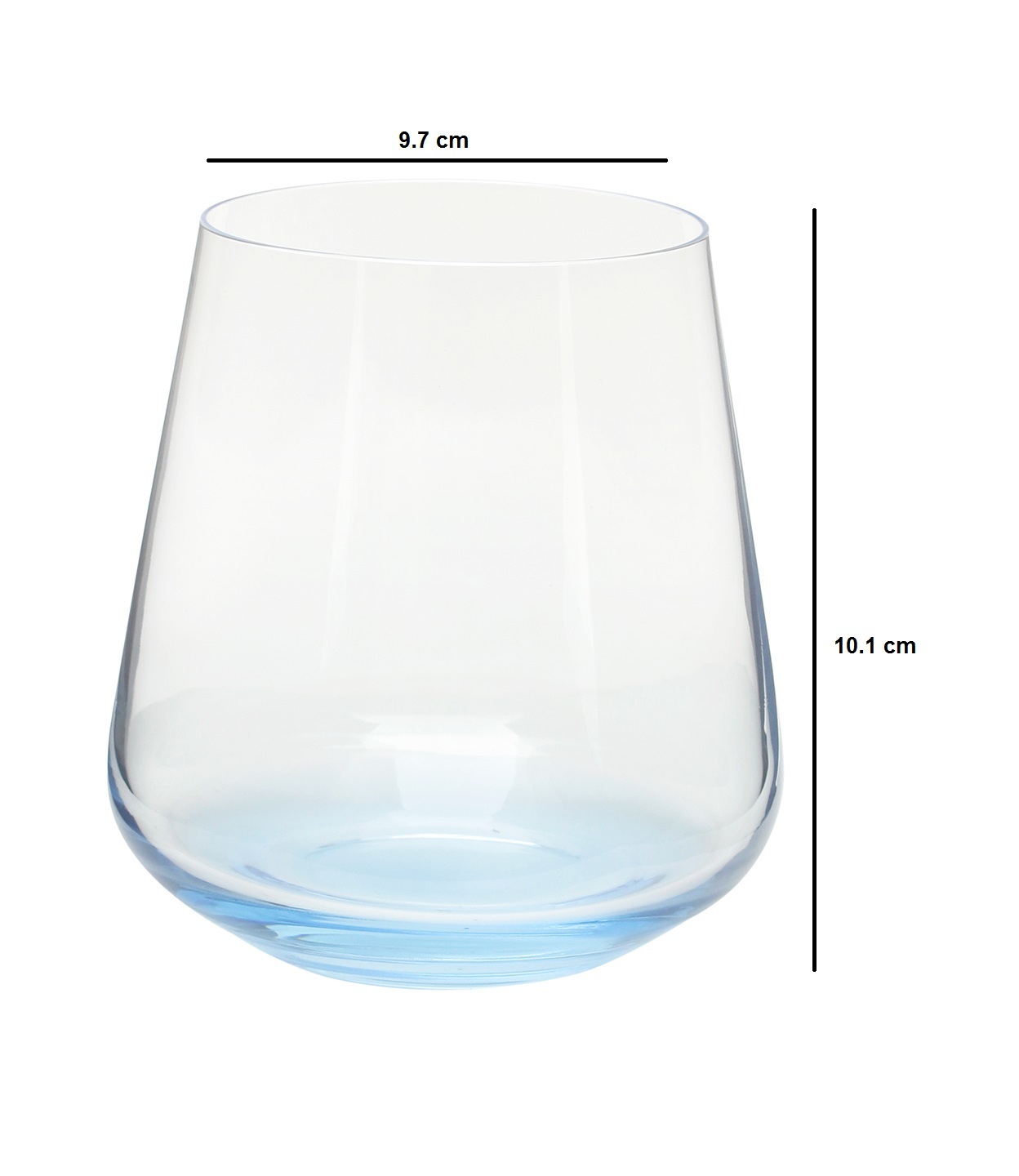 Whiskey Glass 400 ML Set of 6 Pcs Blue Base  Bohemia Crystal Siesta