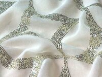 Dyeable Embroidery Fabric With Sequins Work - Pattern: Embroided
