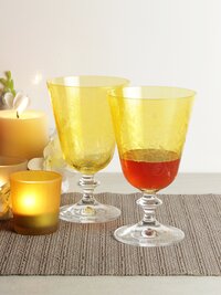 Wine glass set  ohemia Crystal Bella yellow engraved 350 ML Set of 6