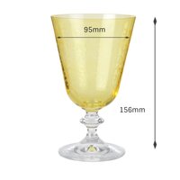Wine glass set  ohemia Crystal Bella yellow engraved 350 ML Set of 6