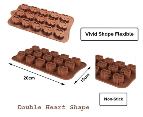 Double Heart Chocolate Moulds