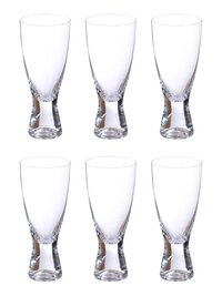 Bohemia Crystal Samba Tall Beer Glass Set 350ml Set of 6 Transparent