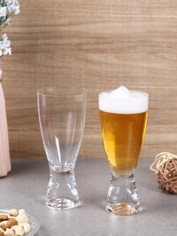 Bohemia Crystal Samba Tall Beer Glass Set 350ml Set of 6 Transparent