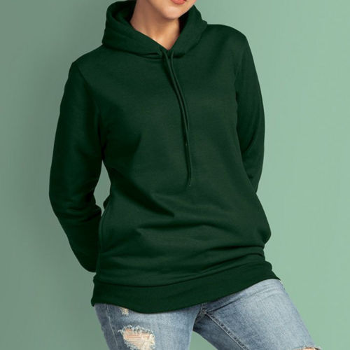 Plain Cotton Pullover Hoodies for Women