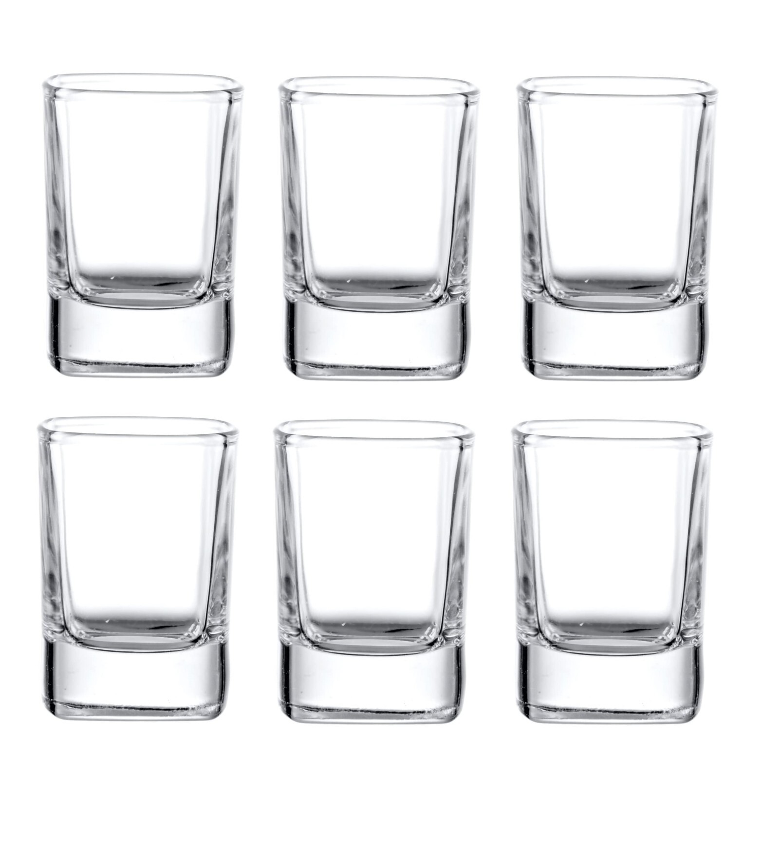 Smartserve VodkaTequila Square Shot Glass Set of 6 75ml Gift Box