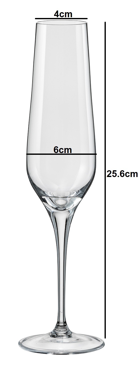 bohemia-crystal Tall Rebecca Champagne Flutes Glass Set 195ml Set of 6