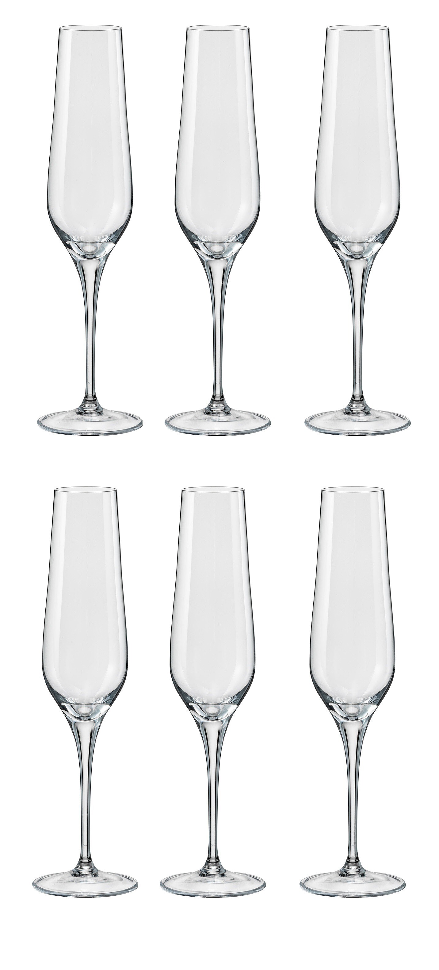 bohemia-crystal Tall Rebecca Champagne Flutes Glass Set 195ml Set of 6