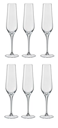 bohemia-crystal Tall Rebecca Champagne Flutes Glass Set 195ml Set of 6