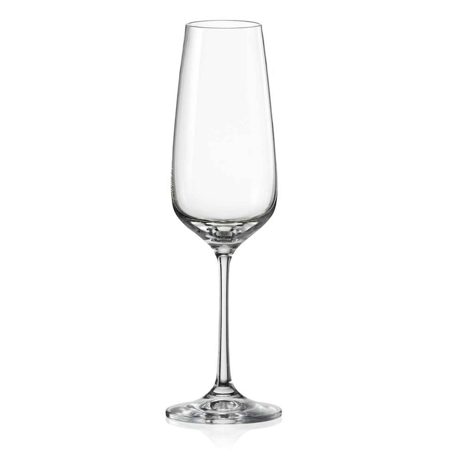 Bohemia Crystal Imported Premium Gisselle Champagne Flute Glass Set 190 ml (6.75 oz) Set of 6