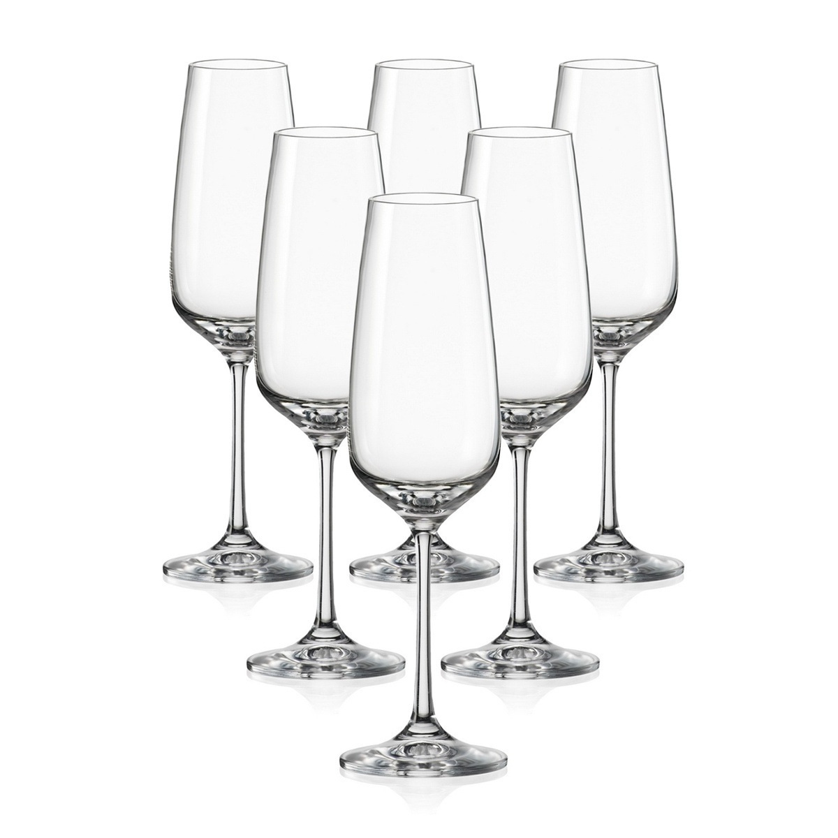 Bohemia Crystal Imported Premium Gisselle Champagne Flute Glass Set 190 ml (6.75 oz) Set of 6