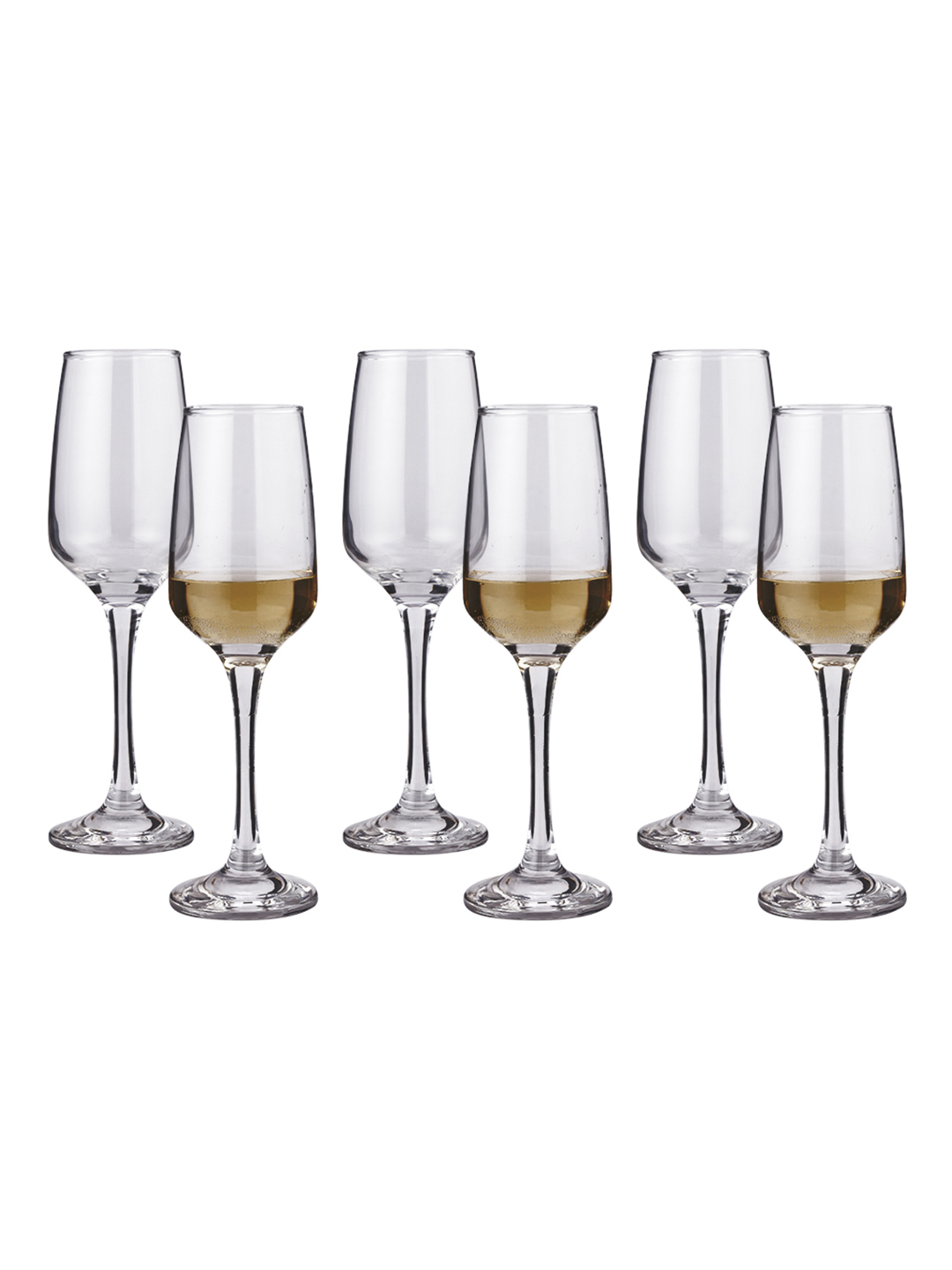 Uniglass King Champagne Flutes Glass Set 229ml Set of 6 Clear
