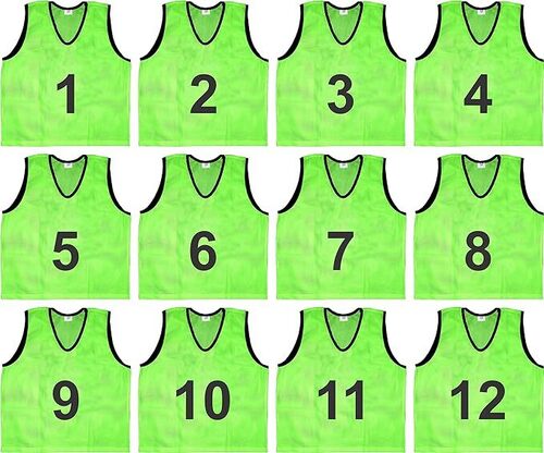 SAS SPORTS 1 to 12 Numbered Training Bibs Green M