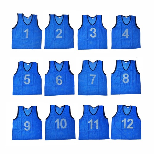 SAS SPORTS 1 to 12 Numbered Training Bibs Blue M