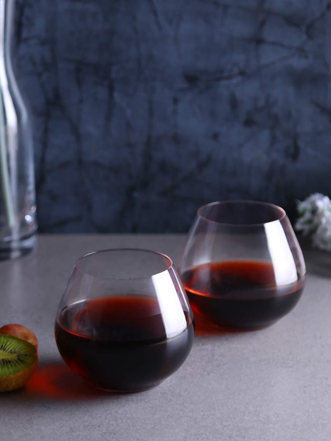 Bohemia Crystal Amoroso Imorted Stemless GinCocktailWine Glass Set 340ml Small Set of 2 Gift Box