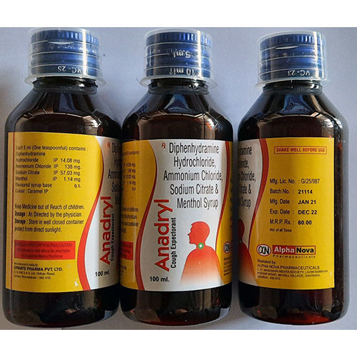 Diphenhydramine HCl Ammonium Chloride Sodium Citrate Menthol Syrup