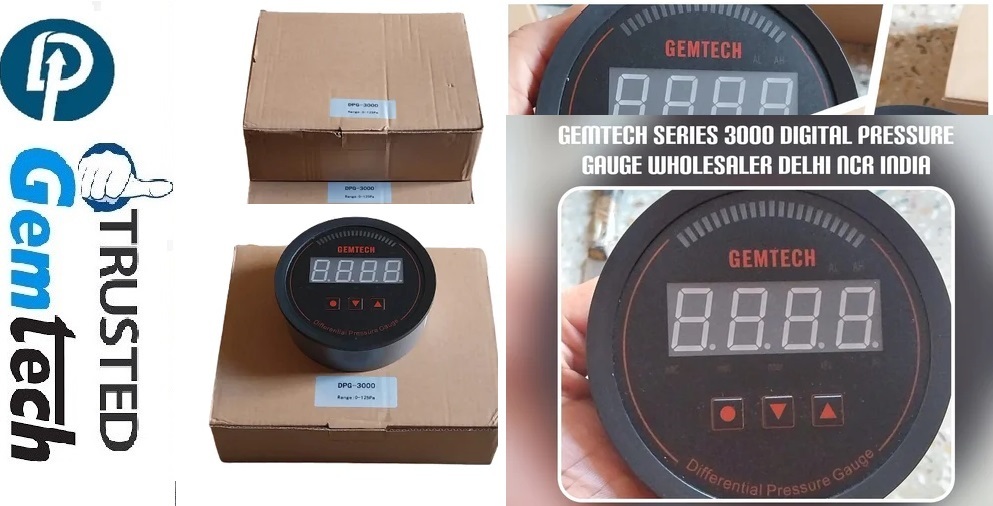 GEMTECH Series 3000 Digital Pressure Gauge with Alarm Range 0 to 750 PASCAL from Ghaziabad Uttar Pradesh