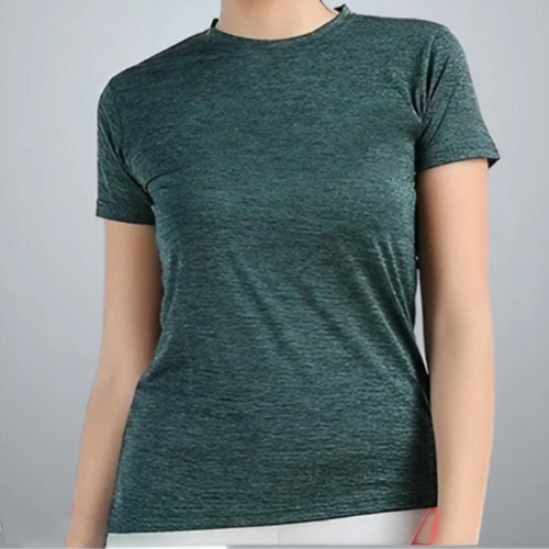 Lycra Blend Round Neck T-Shirts for Women