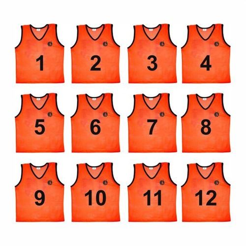 SAS SPORTS 1 to 12 Numbered Training Bibs Orange XL