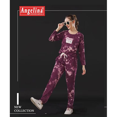 Ladies Tie Die Cord Night Suit