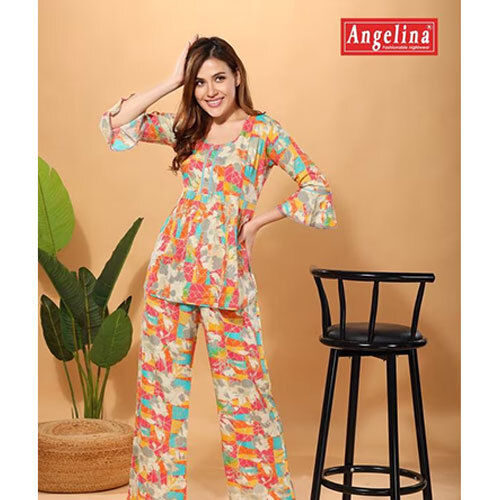 Washable Ladies Designer Cord Night Suit