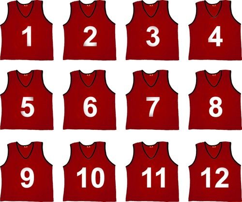 Sas Sports 1 To 12 Numbered Training Bibs Maroon Xl