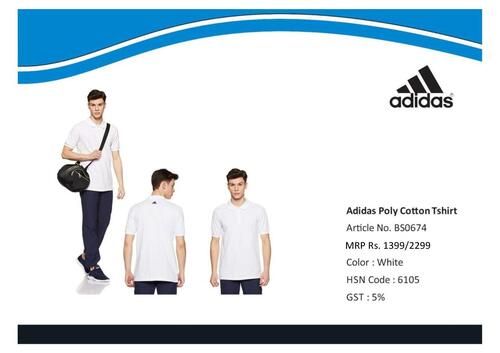 Adidas T-Shirt Tipping Poly Cotton