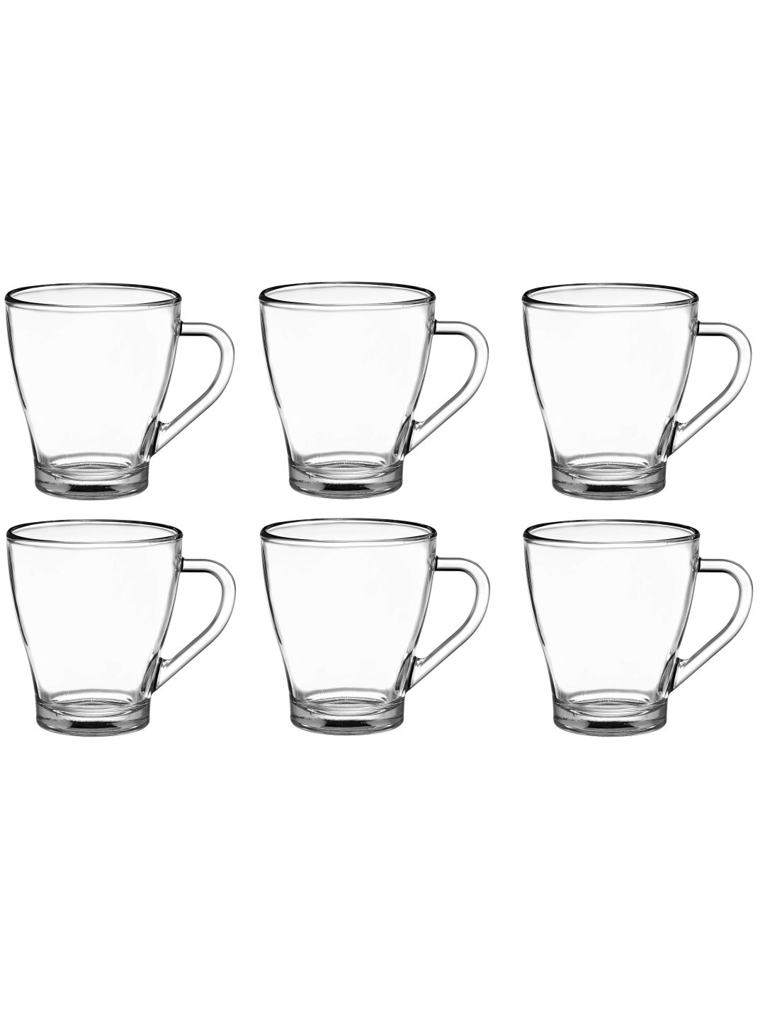 UNIGLASS Hollywood Imported Glass Coffee Tea Mug Set 255ml Set of 2
