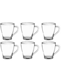 UNIGLASS Hollywood Imported Glass Coffee Tea Mug Set 255ml Set of 2