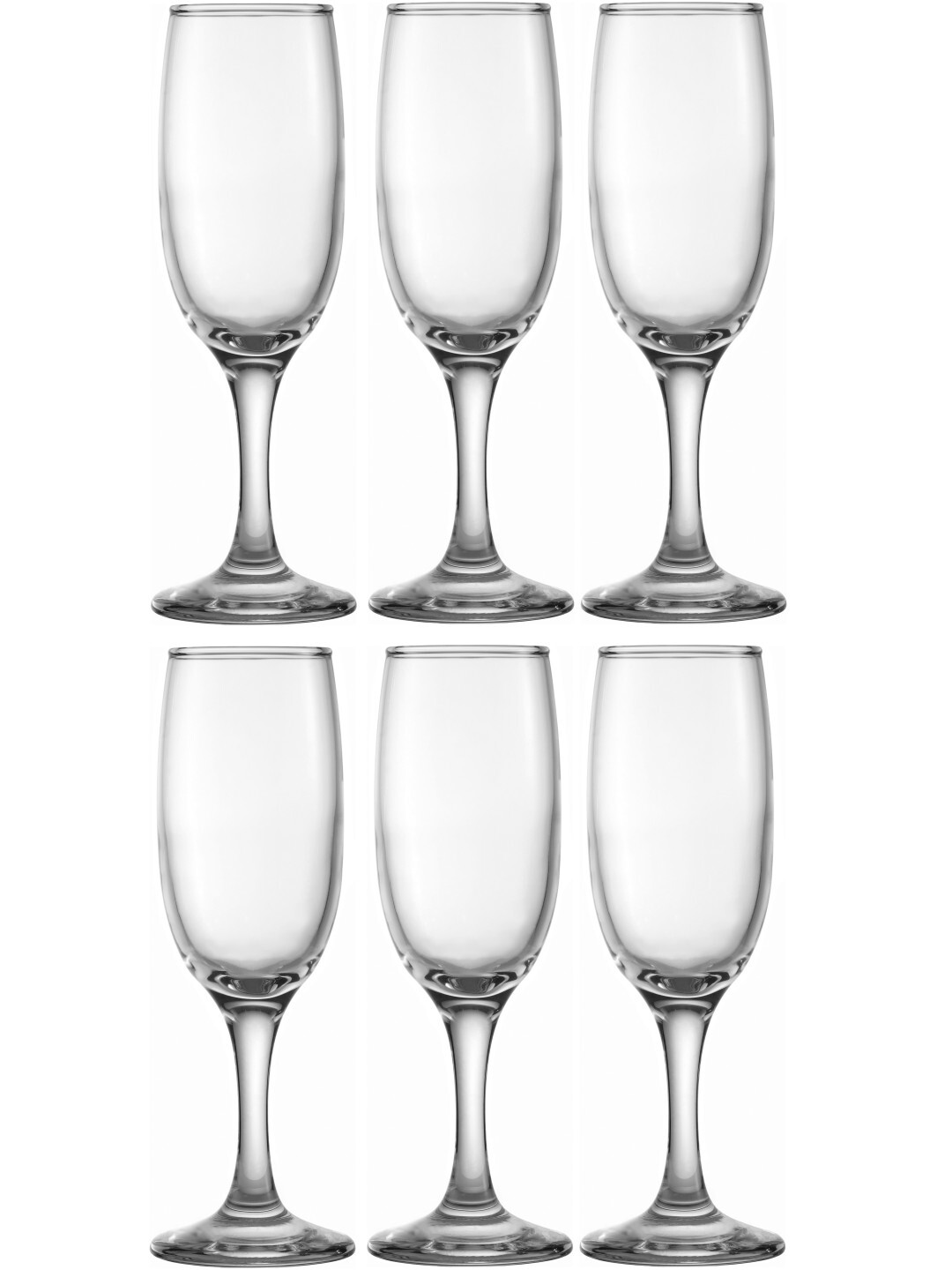 Smartserve Superior Champagne Flutes Glass Set 185ml Set of 6 Clear