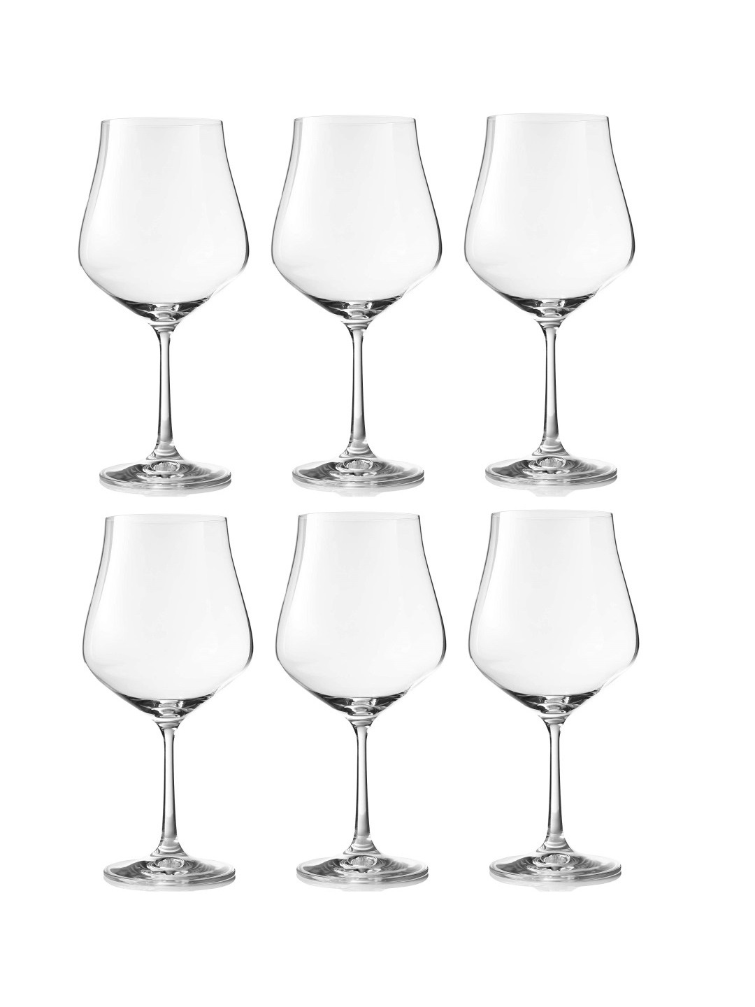 bohemia-crystal Tulipa Red Wine Glass Set 600ml Set of 6 Transparent