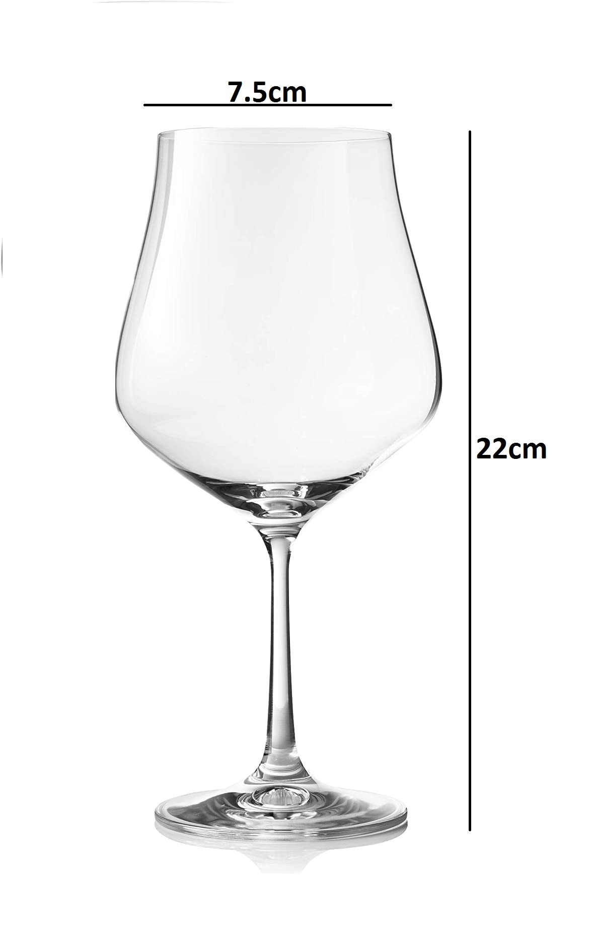 bohemia-crystal Tulipa Red Wine Glass Set 600ml Set of 6 Transparent