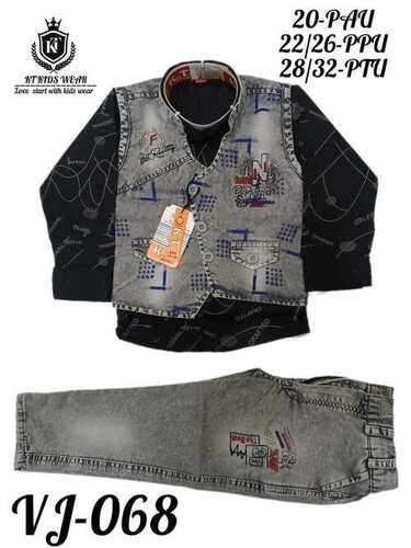 kids boys three piece baba suit vj-068