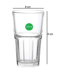 Smartserve Highball Water Juice Cocktail Mocktail Glass Set 270ml Set of  Gift Box