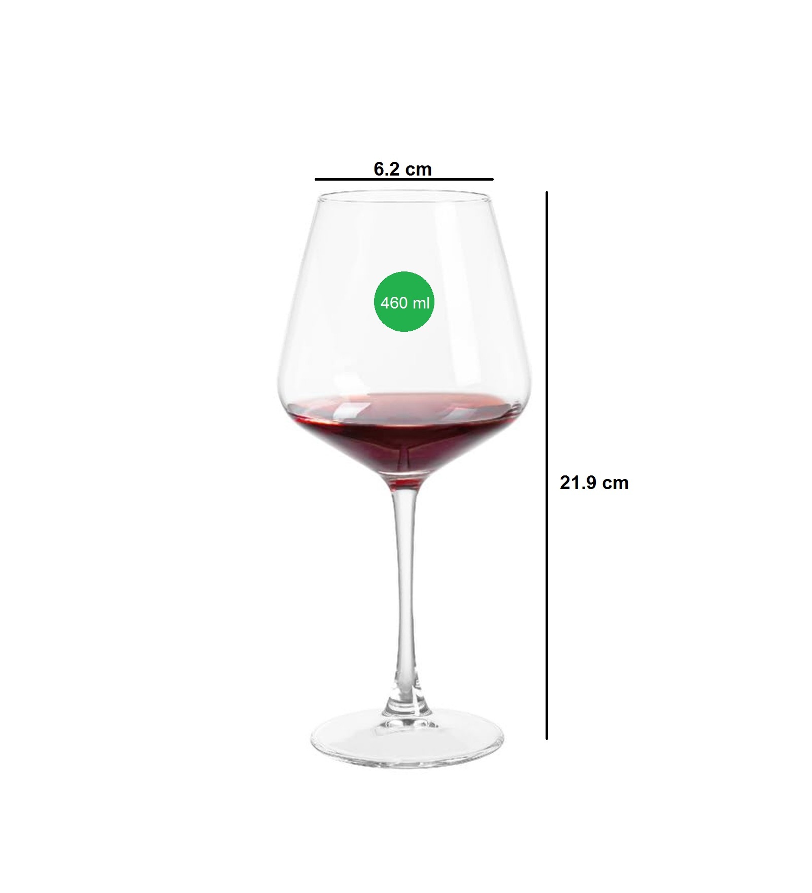 Smartserve Crystal Red Wine Glass Set of 6 440ml Gift Box